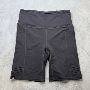 Oiselle Women's Gray Compression Running Shorts Size 10 Athletic Pockets